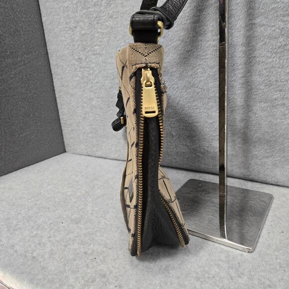 Fossil Preston Diamond Expandable Canvas And Leather Crossbody - Picture 5 of 11